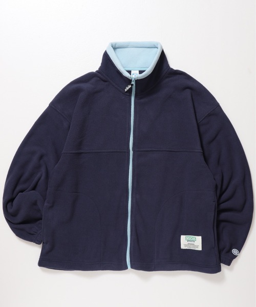 DISCUS ATHLETIC（ディスカス　アスレチック）の「【DISCUS ATHLETIC/ディスカス アスレチック】フリースパイピング配色フルＺＩＰハイネック(無地＆総柄)（ブルゾン・レディース・チャコール/オートミール/ネイビー/ブルー/その他・M/LL/L）」の16枚目の写真