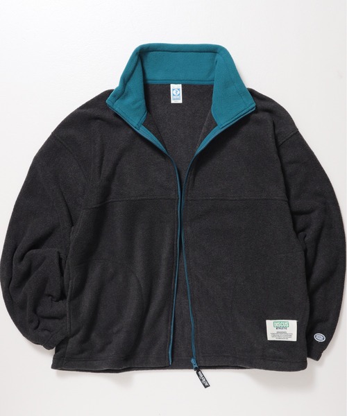 DISCUS ATHLETIC（ディスカス　アスレチック）の「【DISCUS ATHLETIC/ディスカス アスレチック】フリースパイピング配色フルＺＩＰハイネック(無地＆総柄)（ブルゾン・レディース・チャコール/オートミール/ネイビー/ブルー/その他・M/LL/L）」の19枚目の写真