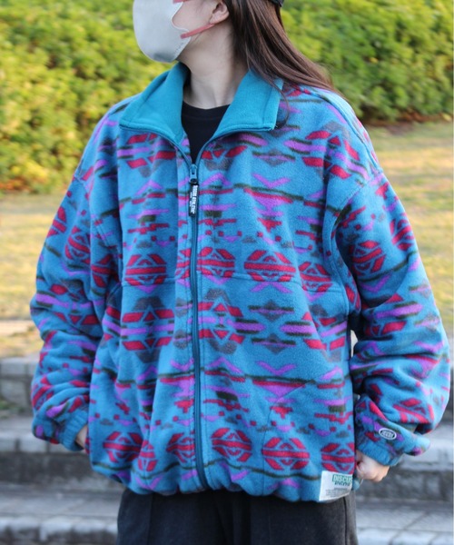 DISCUS ATHLETIC（ディスカス　アスレチック）の「【DISCUS ATHLETIC/ディスカス アスレチック】フリースパイピング配色フルＺＩＰハイネック(無地＆総柄)（ブルゾン・レディース・チャコール/オートミール/ネイビー/ブルー/その他・M/LL/L）」の7枚目の写真