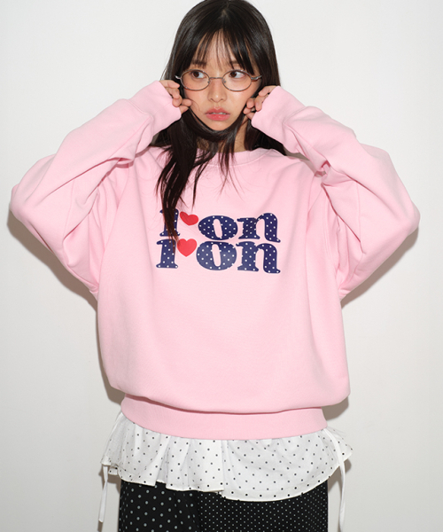 RONRON（ロンロン）の「DOT LOGO SWEATSHIRT PINK（スウェット・レディース・その他・FREE）」の2枚目の写真