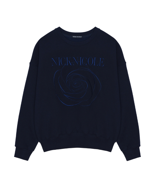 NICK&NICOLE(ニックアンドニコール)の「VOLUME NICOLE ROSE SWEATSHIRT_NAVY BLUE(スウェット・レディース・その他・FREE)」の4枚目の写真