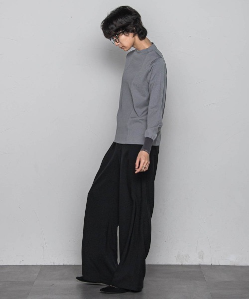 MAYSON GREY(メイソングレイ)の「ボトルネック配色ニットプルオーバー≪手洗い可能≫(ニット/セーター・レディース・オフホワイト/ブラック/ライトグレー/ブルー・M)」の17枚目の写真