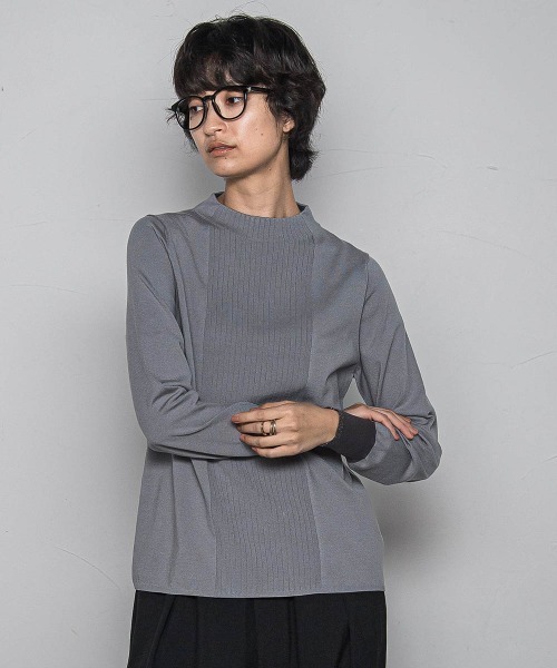MAYSON GREY(メイソングレイ)の「ボトルネック配色ニットプルオーバー≪手洗い可能≫(ニット/セーター・レディース・オフホワイト/ブラック/ライトグレー/ブルー・M)」の15枚目の写真