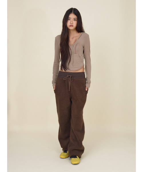 BOUCLE PANTS (BROWN)