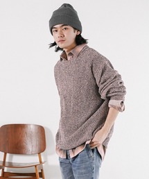 メランジモールニットプルオーバー