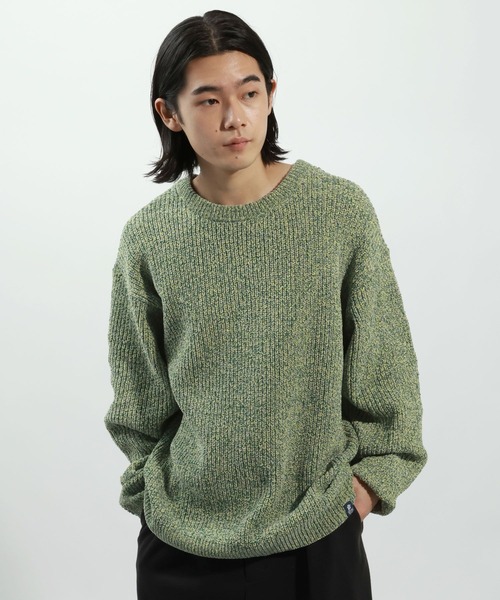 BAYFLOW（ベイフロー）の「メランジモールニットプルオーバー（ニット/セーター・メンズ・アイボリー/チャコールグレー/グリーン/ピンク・MEDIUM/LARGE）」の4枚目の写真