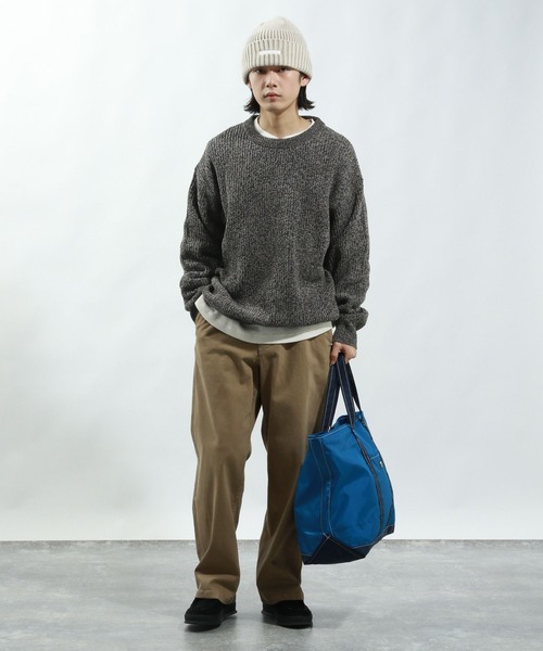 BAYFLOW（ベイフロー）の「メランジモールニットプルオーバー（ニット/セーター・メンズ・アイボリー/チャコールグレー/グリーン/ピンク・MEDIUM/LARGE）」の17枚目の写真