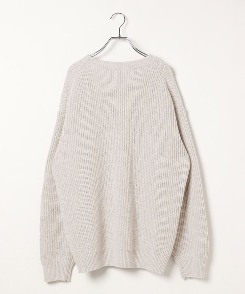 BAYFLOW（ベイフロー）の「メランジモールニットプルオーバー（ニット/セーター・メンズ・アイボリー/チャコールグレー/グリーン/ピンク・MEDIUM/LARGE）」の7枚目の写真