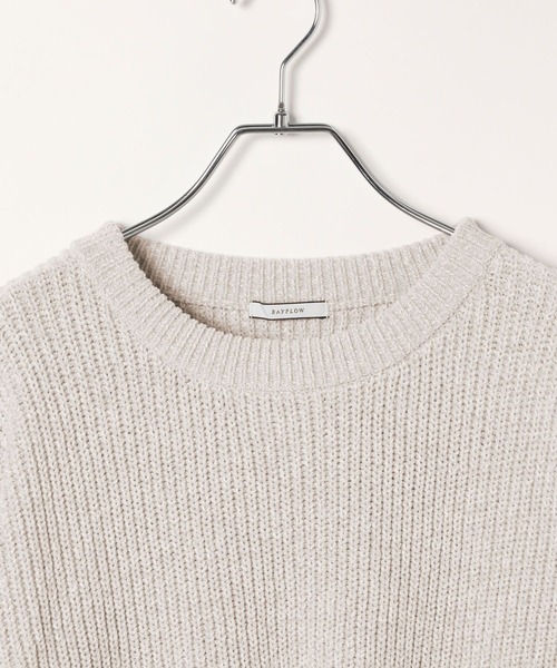 BAYFLOW（ベイフロー）の「メランジモールニットプルオーバー（ニット/セーター・メンズ・アイボリー/チャコールグレー/グリーン/ピンク・MEDIUM/LARGE）」の8枚目の写真