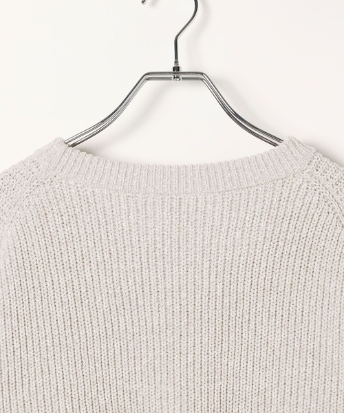 BAYFLOW（ベイフロー）の「メランジモールニットプルオーバー（ニット/セーター・メンズ・アイボリー/チャコールグレー/グリーン/ピンク・MEDIUM/LARGE）」の12枚目の写真