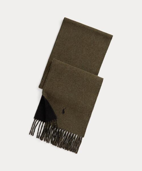 【新品】 Ralph Lauren リバーシブル　ウールブレンド　マフラー リバーシブル ウールブレンド マフラー（マフラー）｜POLO RALPH
