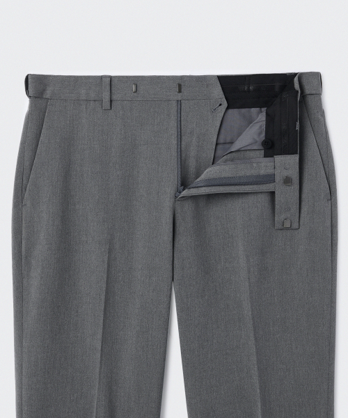 MUSINSA STANDARD（ムシンサスタンダード）の「テーパードヒドゥンバンディングクロップスラックス[メランジグレー]（スラックス・メンズ・その他・26/27/29）」の4枚目の写真