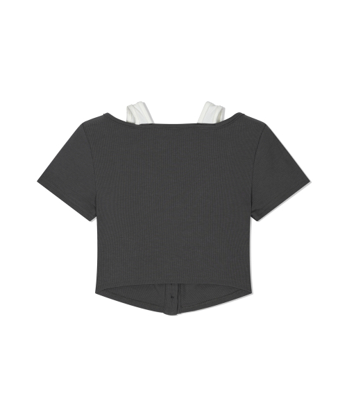 MOAA(モア)の「ツインレイヤースクープティー(グレー)(Tシャツ/カットソー・レディース・その他・SMALL/MEDIUM)」の3枚目の写真