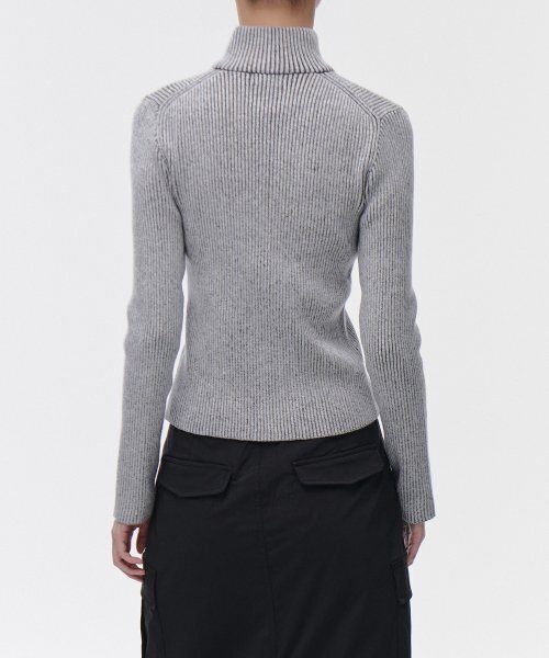 MUSINSA STANDARD WOMAN（ムシンサスタンダードウーマン）の「ウィメンズリブスリムニットジップアップ[ツートングレー]（ニット/セーター・レディース・その他・SMALL/MEDIUM/LARGE）」の3枚目の写真