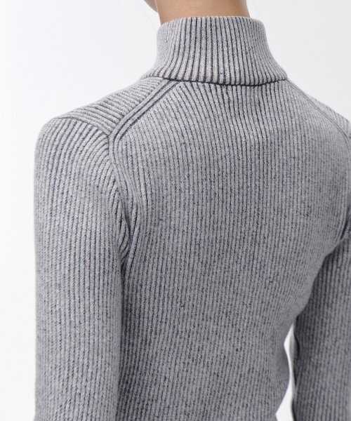 MUSINSA STANDARD WOMAN（ムシンサスタンダードウーマン）の「ウィメンズリブスリムニットジップアップ[ツートングレー]（ニット/セーター・レディース・その他・SMALL/MEDIUM/LARGE）」の5枚目の写真
