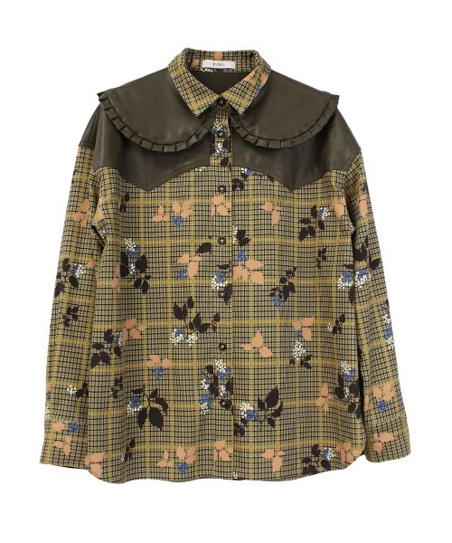 コエル（COEL）/2WAYカラーパネルチェックシャツ セール】2WAYカラーパネルチェックシャツ（シャツ/ブラウス）｜COEL