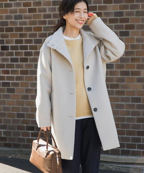 URBAN RESEARCH DOORS(アーバンリサーチドアーズ)の「『UR TECH』スタンドカラーコート(その他アウター・レディース・ネイビー/ベージュ系その他・MEDIUM)」の4枚目の写真