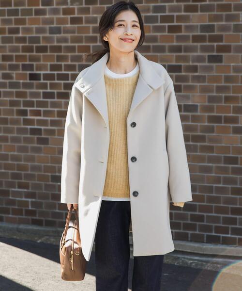 URBAN RESEARCH DOORS(アーバンリサーチドアーズ)の「『UR TECH』スタンドカラーコート(その他アウター・レディース・ネイビー/ベージュ系その他・MEDIUM)」の5枚目の写真