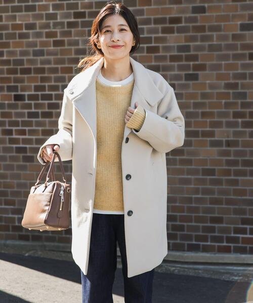 URBAN RESEARCH DOORS(アーバンリサーチドアーズ)の「『UR TECH』スタンドカラーコート(その他アウター・レディース・ネイビー/ベージュ系その他・MEDIUM)」の6枚目の写真