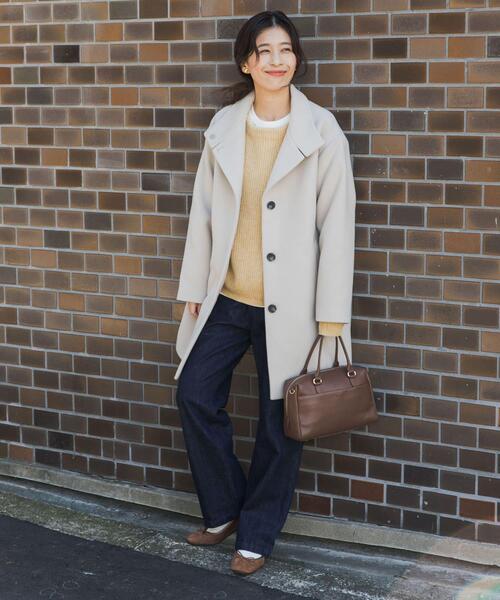 URBAN RESEARCH DOORS(アーバンリサーチドアーズ)の「『UR TECH』スタンドカラーコート(その他アウター・レディース・ネイビー/ベージュ系その他・MEDIUM)」の9枚目の写真