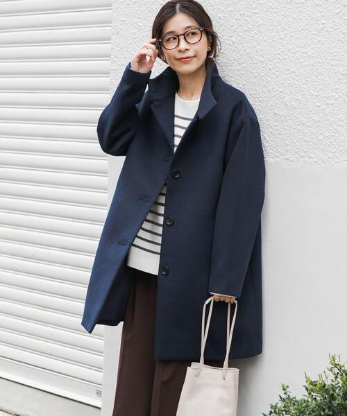 URBAN RESEARCH DOORS(アーバンリサーチドアーズ)の「『UR TECH』スタンドカラーコート(その他アウター・レディース・ネイビー/ベージュ系その他・MEDIUM)」の14枚目の写真