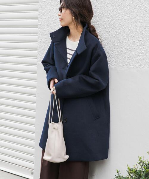 URBAN RESEARCH DOORS(アーバンリサーチドアーズ)の「『UR TECH』スタンドカラーコート(その他アウター・レディース・ネイビー/ベージュ系その他・MEDIUM)」の15枚目の写真
