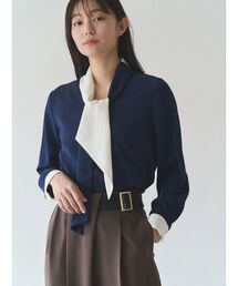 TONAL（トーナル）の「バイカラーボウタイブラウス（シャツ/ブラウス）」
