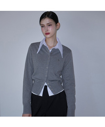 Eyelet Round Cardigan [Gray]