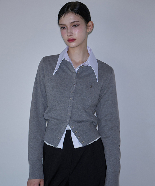 ROSEFRANTZ（ロゼフランツ）の「Eyelet Round Cardigan [Gray]（カーディガン/ボレロ・レディース・アッシュグレー・FREE）」の2枚目の写真