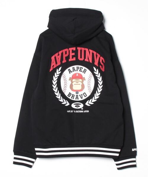 AAPE BY A BATHING APE（エーエイプバイアベイシングエイプ）の「AAPER "Baseball" BUTTON SWEAT HOODIE（パーカー・メンズ・ブラック・X-LARGE/MEDIUM/SMALL/LARGE/XX-LARGE）」の5枚目の写真