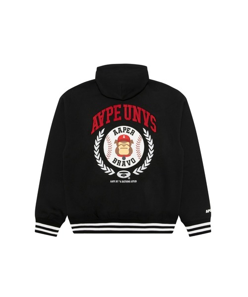 AAPE BY A BATHING APE（エーエイプバイアベイシングエイプ）の「AAPER "Baseball" BUTTON SWEAT HOODIE（パーカー・メンズ・ブラック・X-LARGE/MEDIUM/SMALL/LARGE/XX-LARGE）」の2枚目の写真