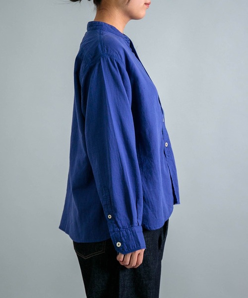 OMNIGOD（オムニゴッド）の「[OMNIGOD womens / オムニゴッド] ダブルガーゼ スタンドカラーワークシャツ（シャツ/ブラウス・レディース・コバルトブルー/グレー/アイボリー・3/2）」の18枚目の写真