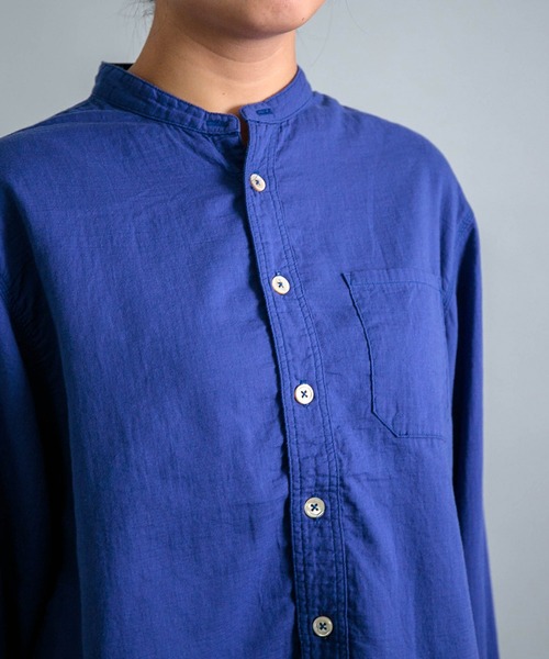 OMNIGOD（オムニゴッド）の「[OMNIGOD womens / オムニゴッド] ダブルガーゼ スタンドカラーワークシャツ（シャツ/ブラウス・レディース・コバルトブルー/グレー/アイボリー・3/2）」の20枚目の写真
