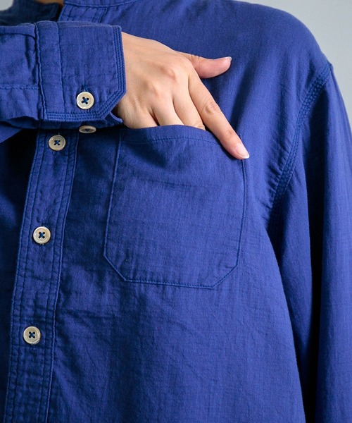 OMNIGOD（オムニゴッド）の「[OMNIGOD womens / オムニゴッド] ダブルガーゼ スタンドカラーワークシャツ（シャツ/ブラウス・レディース・コバルトブルー/グレー/アイボリー・3/2）」の21枚目の写真