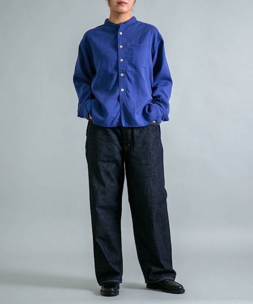 OMNIGOD（オムニゴッド）の「[OMNIGOD womens / オムニゴッド] ダブルガーゼ スタンドカラーワークシャツ（シャツ/ブラウス・レディース・コバルトブルー/グレー/アイボリー・3/2）」の11枚目の写真
