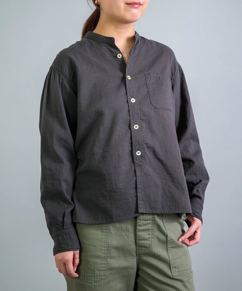 OMNIGOD（オムニゴッド）の「[OMNIGOD womens / オムニゴッド] ダブルガーゼ スタンドカラーワークシャツ（シャツ/ブラウス・レディース・コバルトブルー/グレー/アイボリー・3/2）」の14枚目の写真