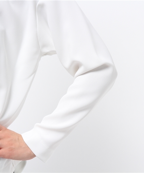 N.（N. Natural Beauty Basic）（エヌエヌナチュラルビューティーベーシック）の「プレートネックブラウス（シャツ/ブラウス・レディース・ホワイト/ネイビー・MEDIUM）」の14枚目の写真