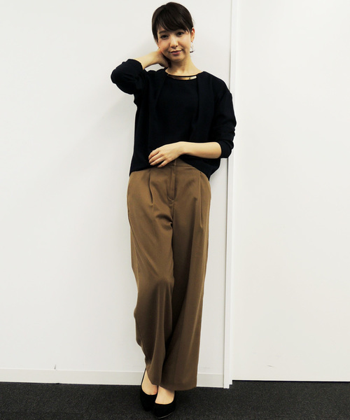 N.（N. Natural Beauty Basic）（エヌエヌナチュラルビューティーベーシック）の「プレートネックブラウス（シャツ/ブラウス・レディース・ホワイト/ネイビー・MEDIUM）」の6枚目の写真
