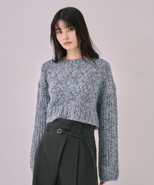 残りわずか！】バスケットショートニット｜細見え/冬服（ニット