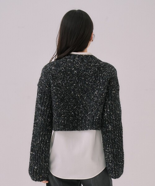 残りわずか！】バスケットショートニット｜細見え/冬服（ニット