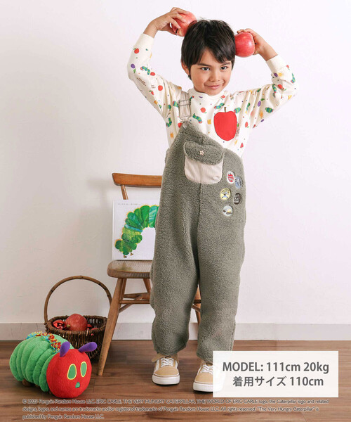 絵本コラボ-はらぺこあおむし-】無地総柄フルーツあおむしモチーフ