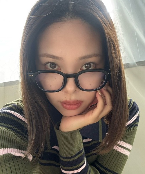 SANSeLF(サンセルフ)の「【SANSeLF】 ラウンドスクエアツートーンフレームメガネ saa25a221(メガネ・レディース・ブラック・FREE)」の1枚目の写真