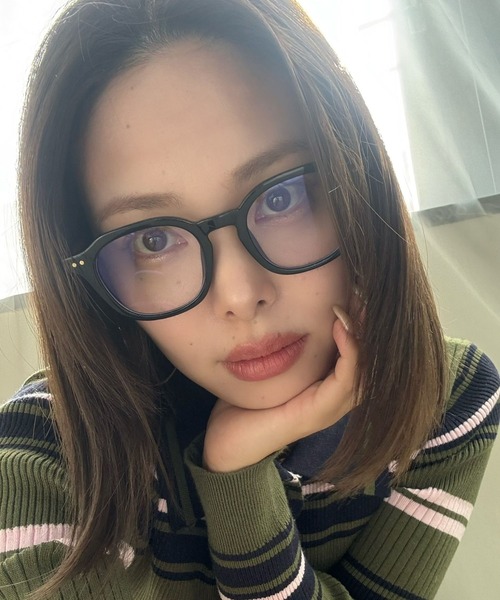 SANSeLF(サンセルフ)の「【SANSeLF】 ラウンドスクエアツートーンフレームメガネ saa25a221(メガネ・レディース・ブラック・FREE)」の2枚目の写真