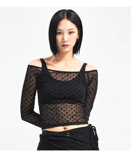 EXTRAORDINARY(エクストラオーディナリー)の「OFF SHOULDER LONG SLEEVE BLACK(Tシャツ/カットソー・レディース・その他・X-SMALL/SMALL)」の1枚目の写真