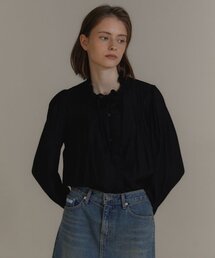 ANC FRENCH FRILL SHIRT_BLACK