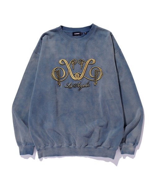 EMBROIDERED BLEACHED CREWNECK SWEATSHIRT（スウェット）｜XLARGE
