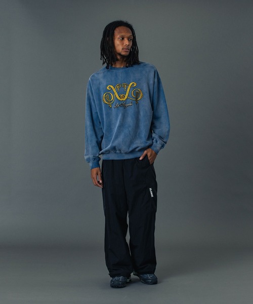 EMBROIDERED BLEACHED CREWNECK SWEATSHIRT（スウェット）｜XLARGE