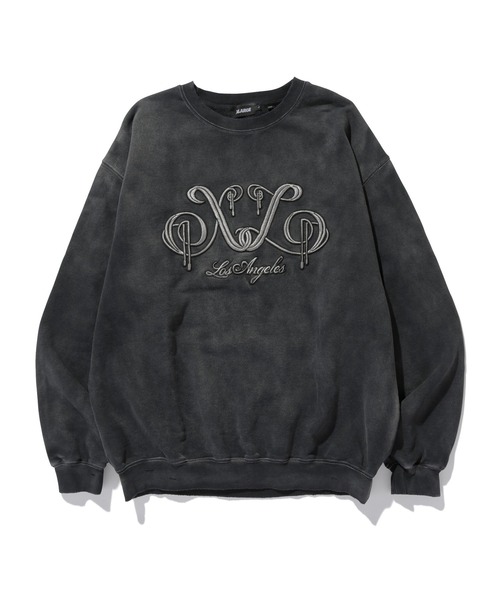 EMBROIDERED BLEACHED CREWNECK SWEATSHIRT（スウェット）｜XLARGE