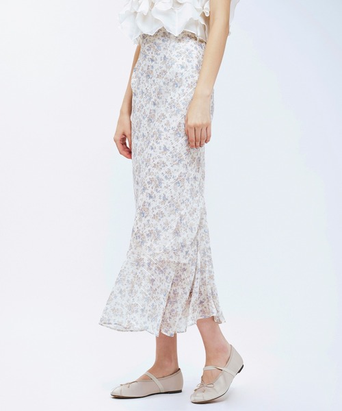 ME COUTURE（ミークチュール）の「フルールラメシフォンスカート（スカート・レディース・イエロー/ピンク・1/0）」の15枚目の写真