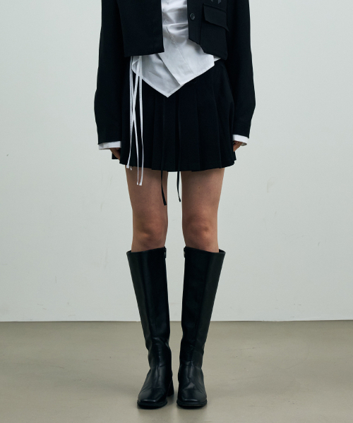 MILD PLEATS SKIRT PANTS / BLACK